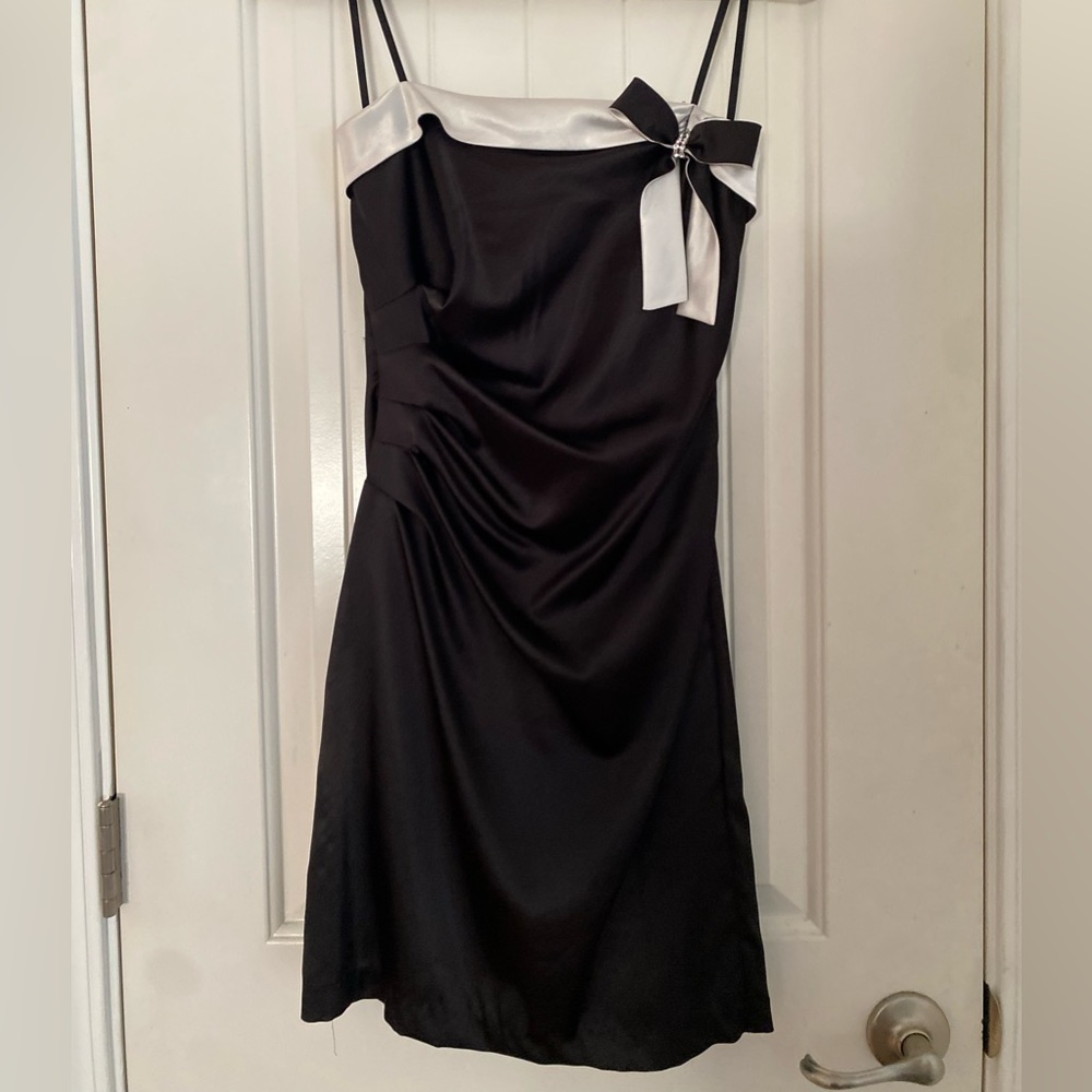 Vintage Black and White Formal Mini Dress